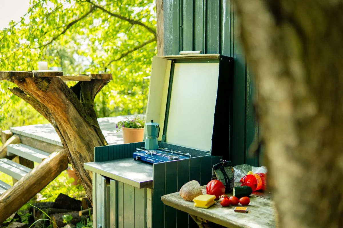 Outdoor kitchen with vegetables